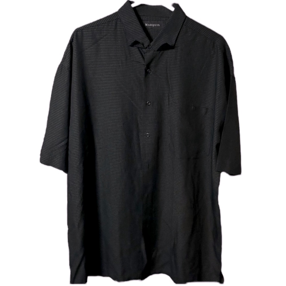 Marquise Black Button down short sleeve shirt Size XL